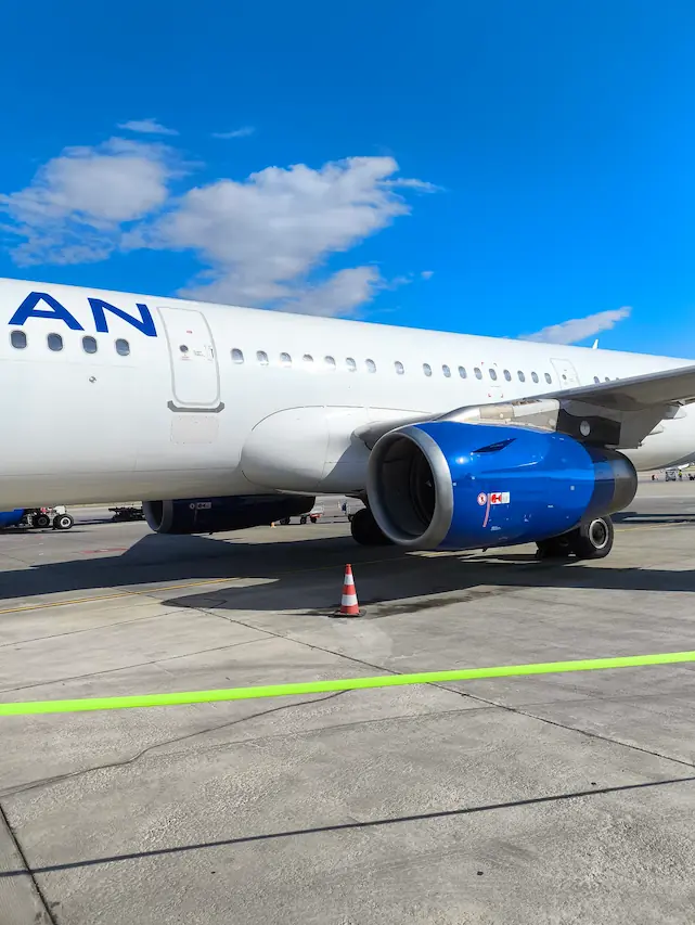 aegean airlines airplane from right outside of the left side, as I was about to go inside